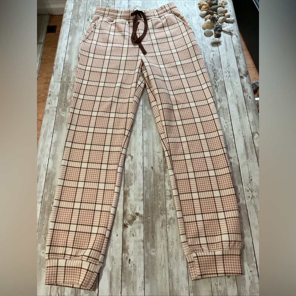 LuLaRoe  Checkered Joggers - Brown and Cream Size XXS